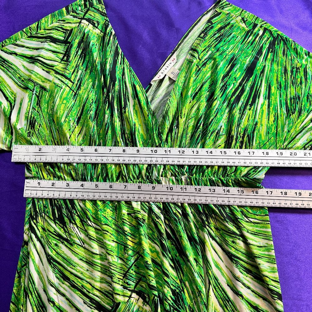 📌Studio AA  Deep Back V-Neckline Short Sleeves Maxi XL Dress - Picture 8 of 14